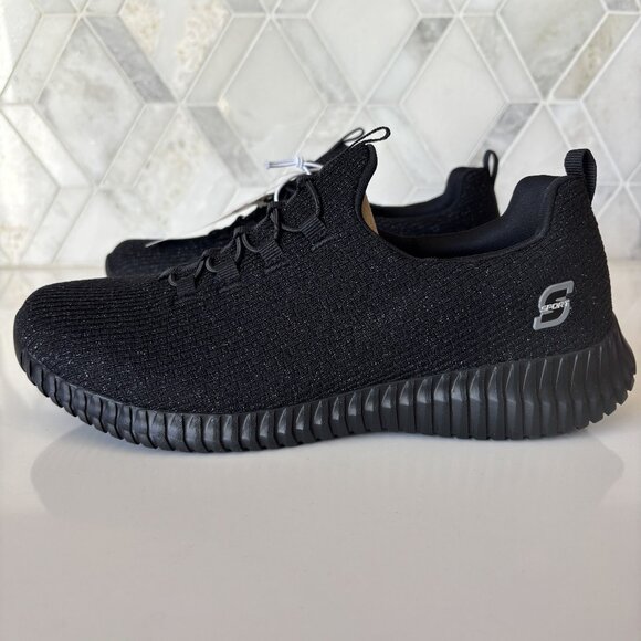 8.5 Charlize Black Textile Padded Sole Slip On Lace Decor Pull Low Top Sneaker - Picture 9 of 14